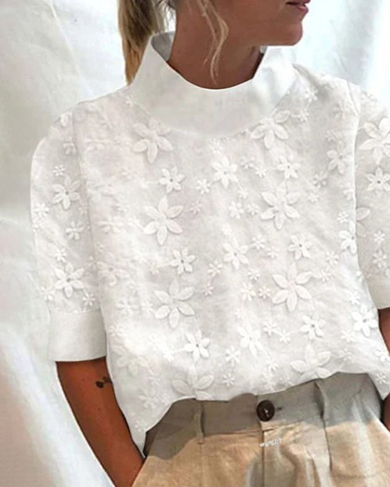 Evangeline – Embroidered Collar Blouse