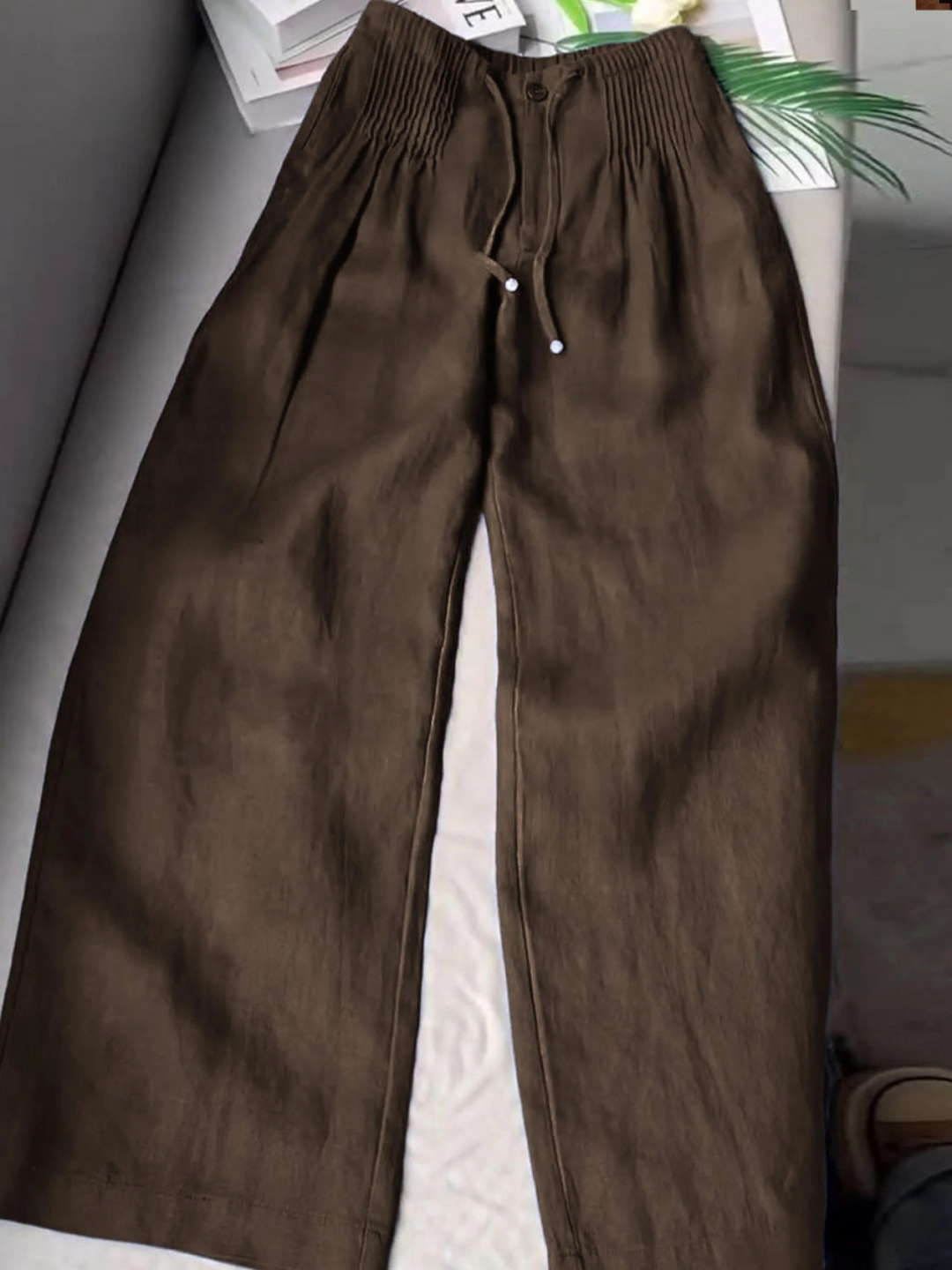 Serena — Solid Wide-Leg Linen Pants
