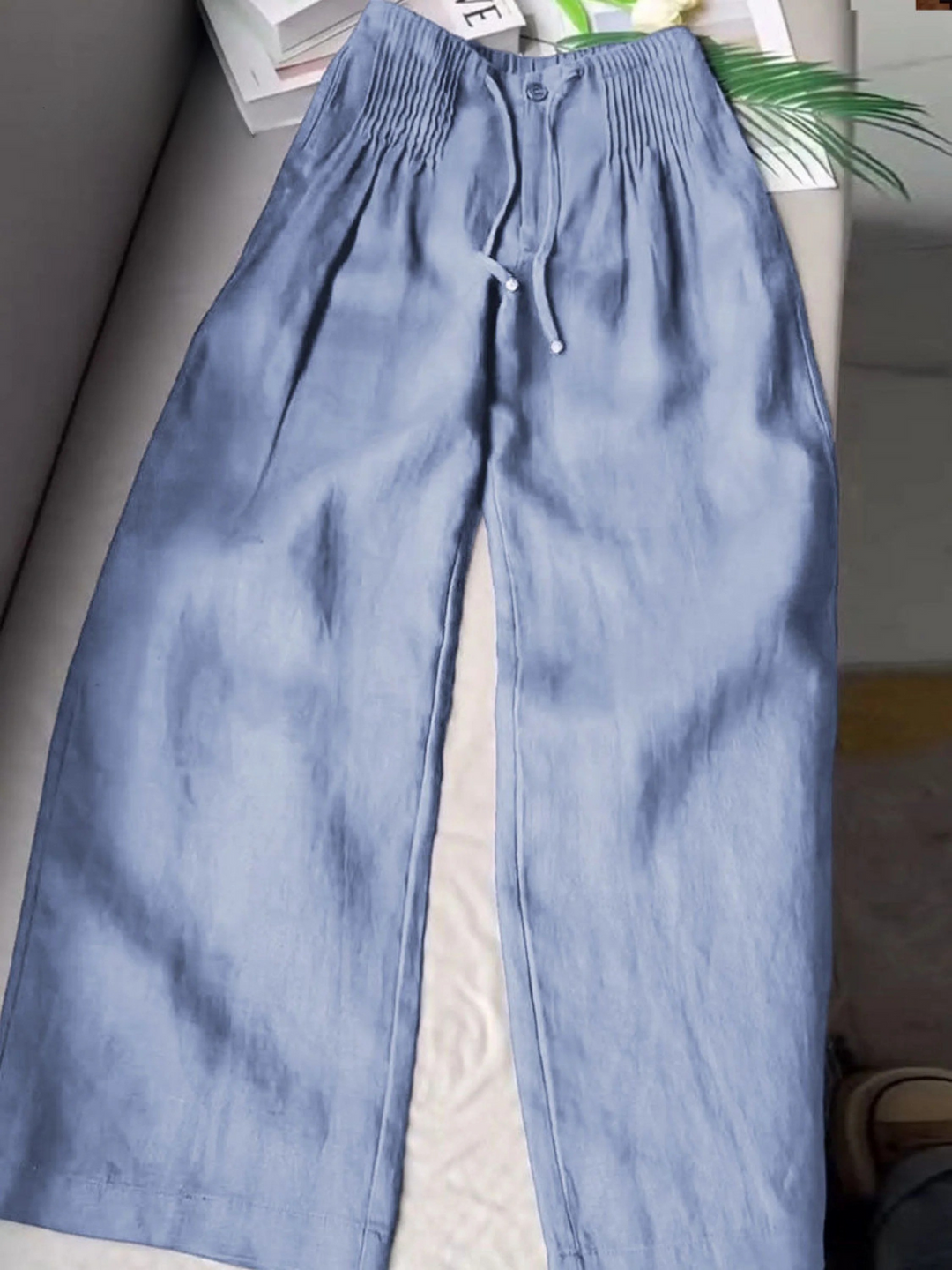 Serena — Solid Wide-Leg Linen Pants