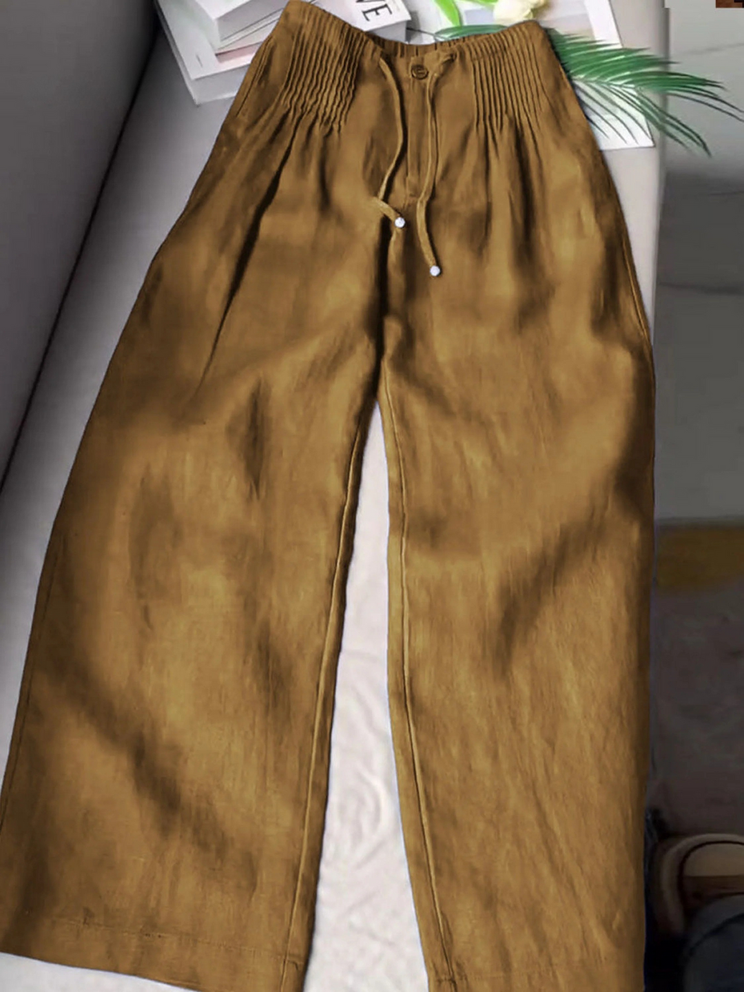 Serena — Solid Wide-Leg Linen Pants