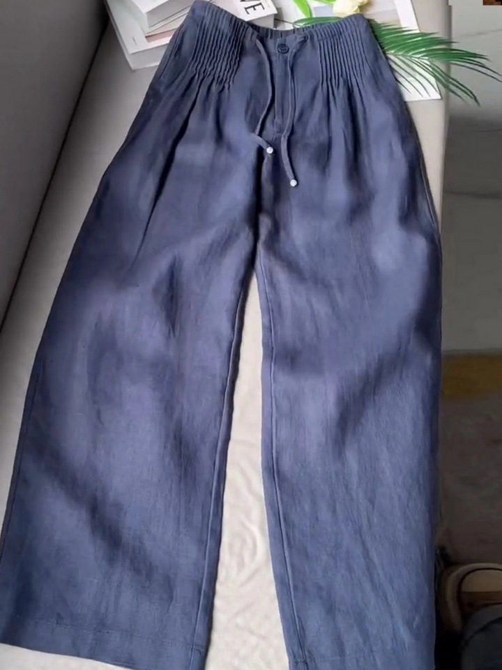 Serena — Solid Wide-Leg Linen Pants