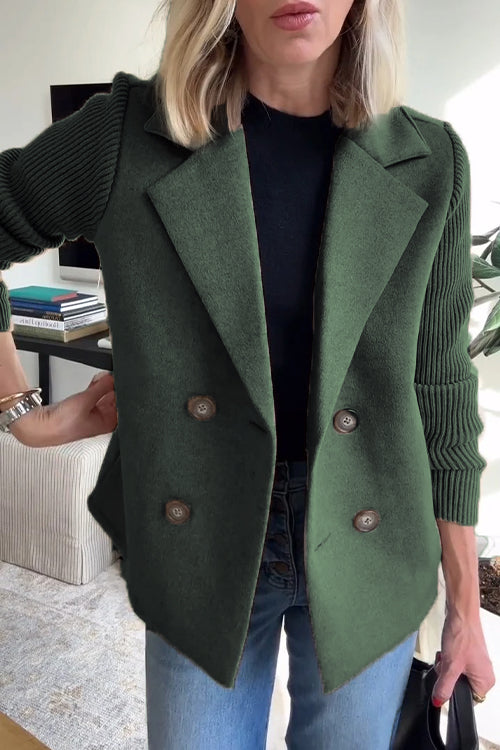 Elara – Chic Knit-Sleeve Blazer