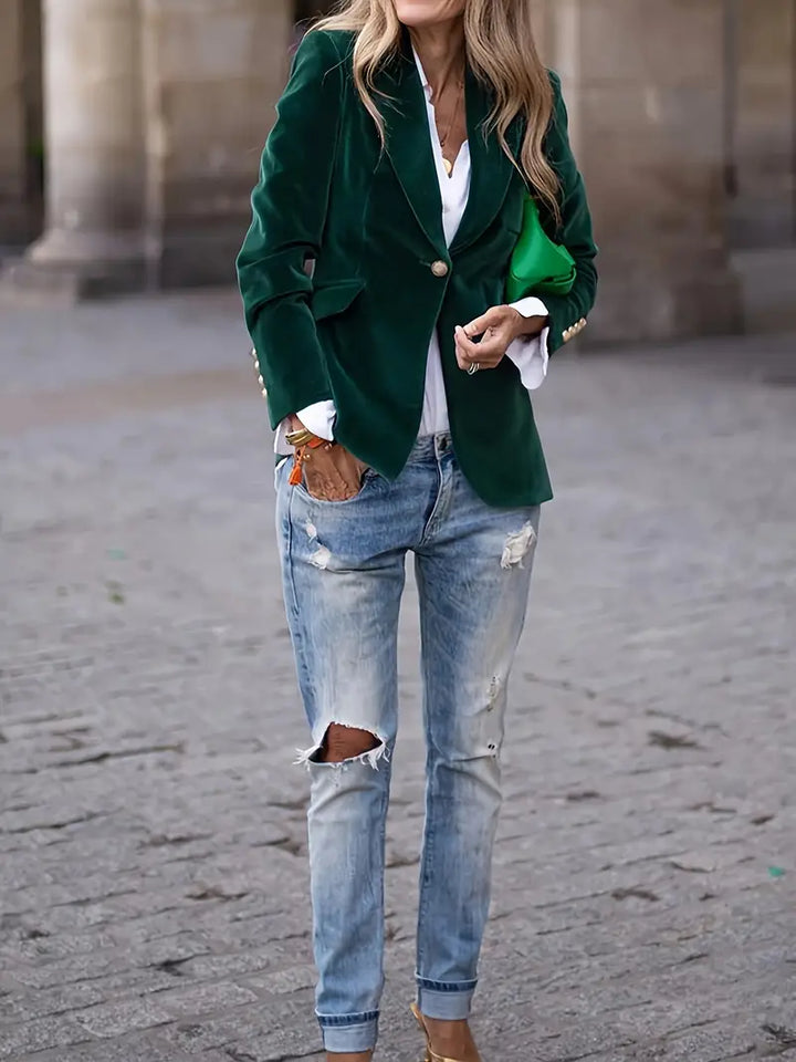Veloura™ – Velvet Statement Blazer
