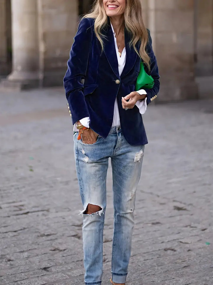 Veloura™ – Velvet Statement Blazer