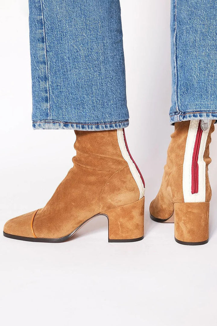 Aveline – Suede Zipper Ankle Boots