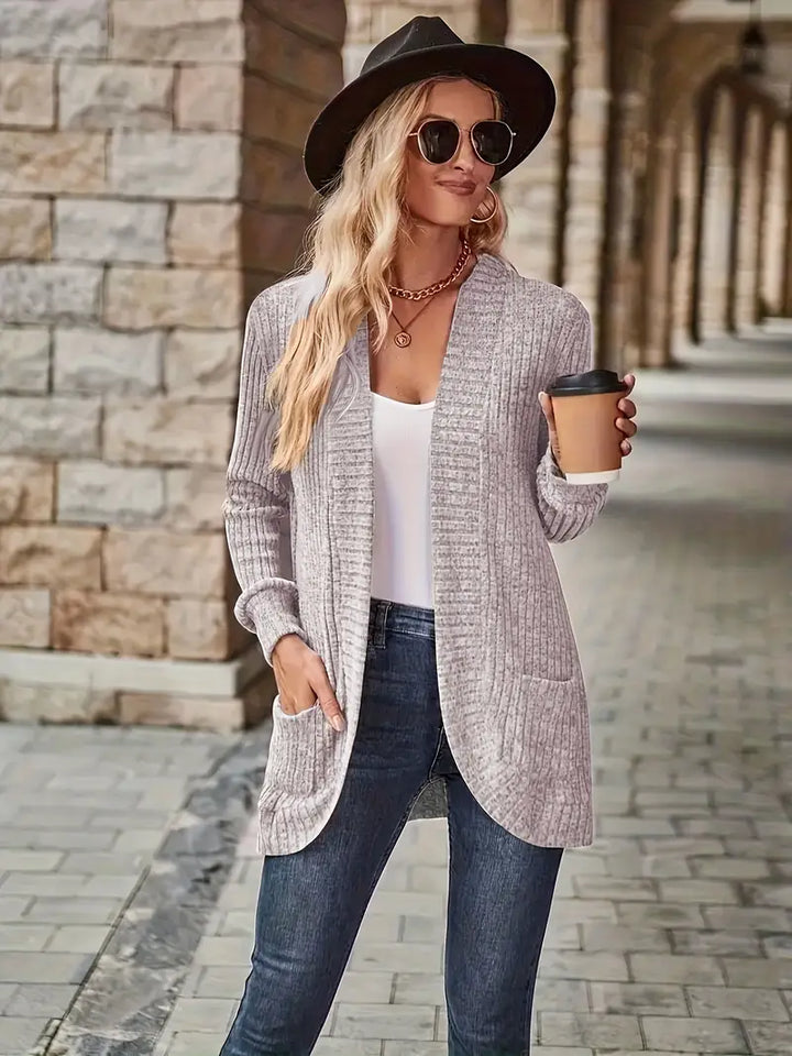 Nevara™ — Ribbed Long Cardigan