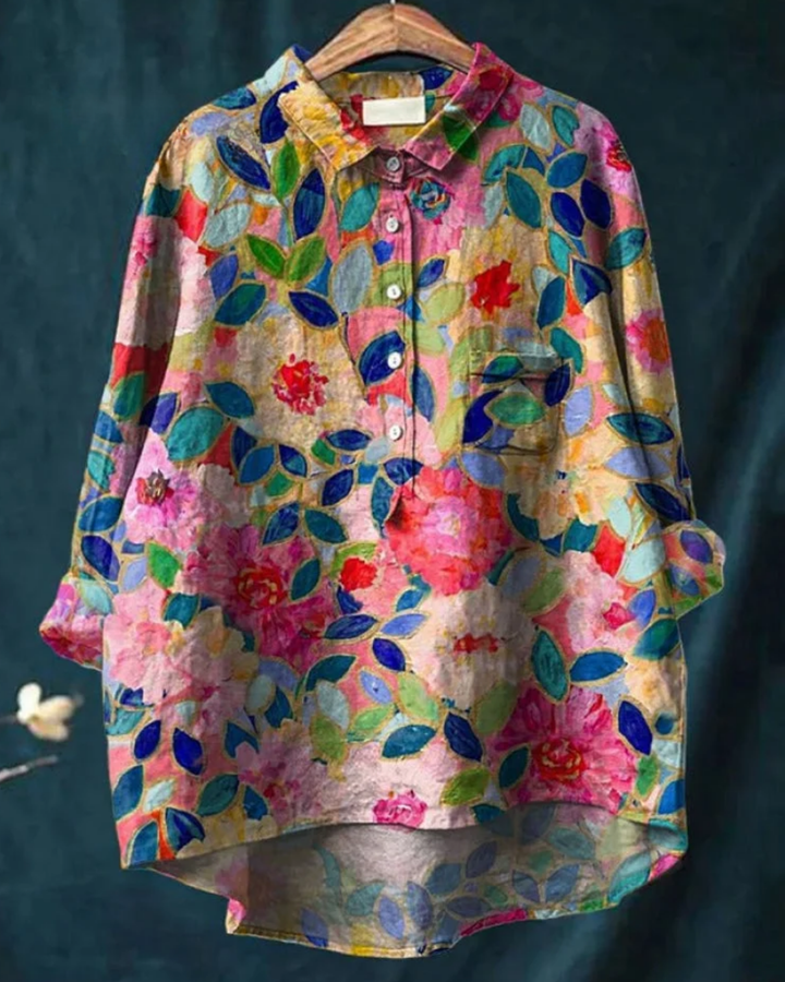 Elara – Floral Button-Down Shirt