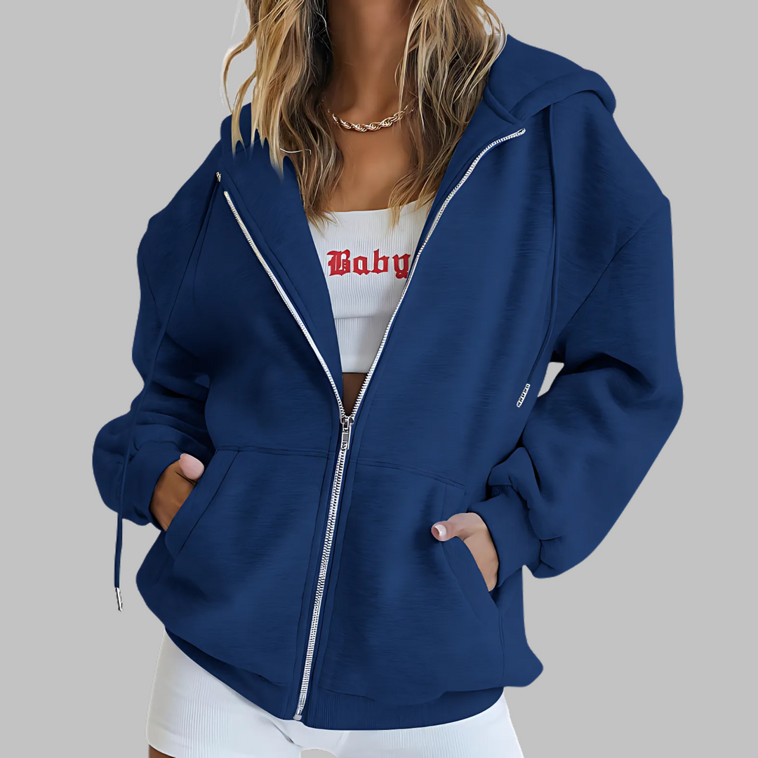 Riane – Zip-Up Oversized Hooded Jacket