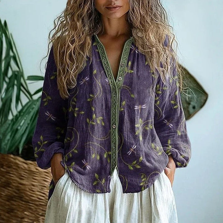 Amorielle — Floral Button Blouse