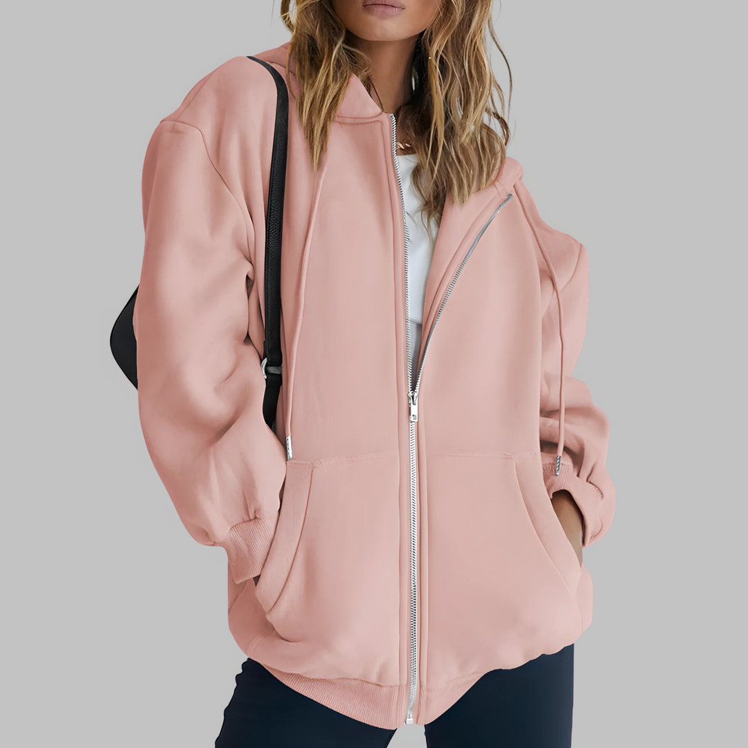 Riane – Zip-Up Oversized Hooded Jacket