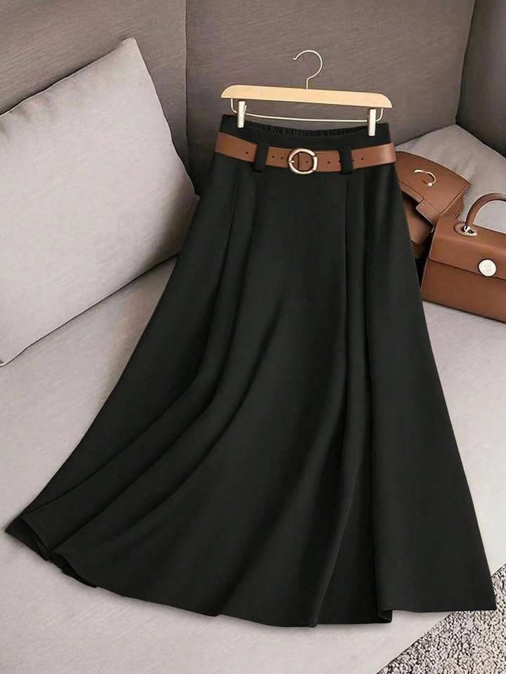 Evella – High-Waist Pleated Maxi Skirt