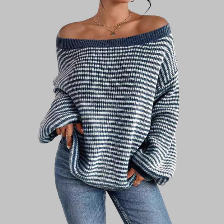 Quorra – Striped Drop Shoulder Sweater