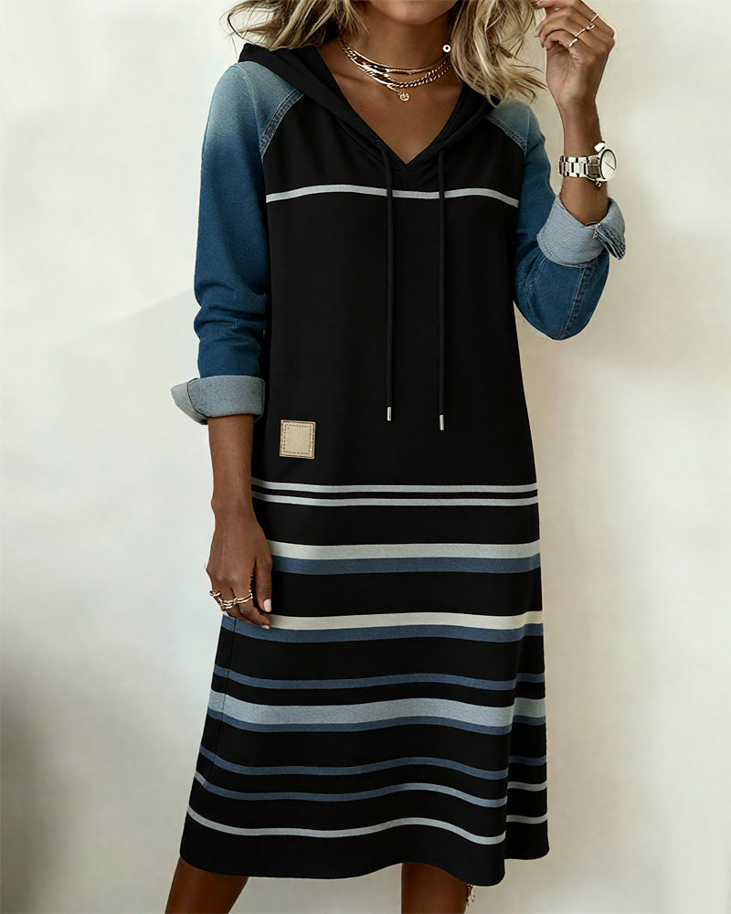 Liraya — Striped Hooded Dress
