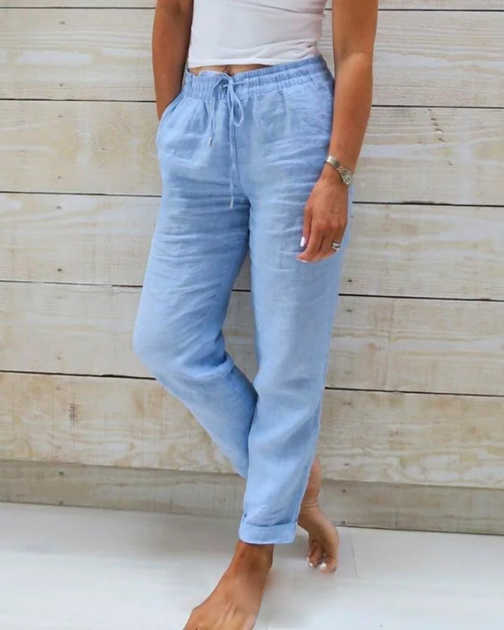 Coralie – Cotton-Linen Pants