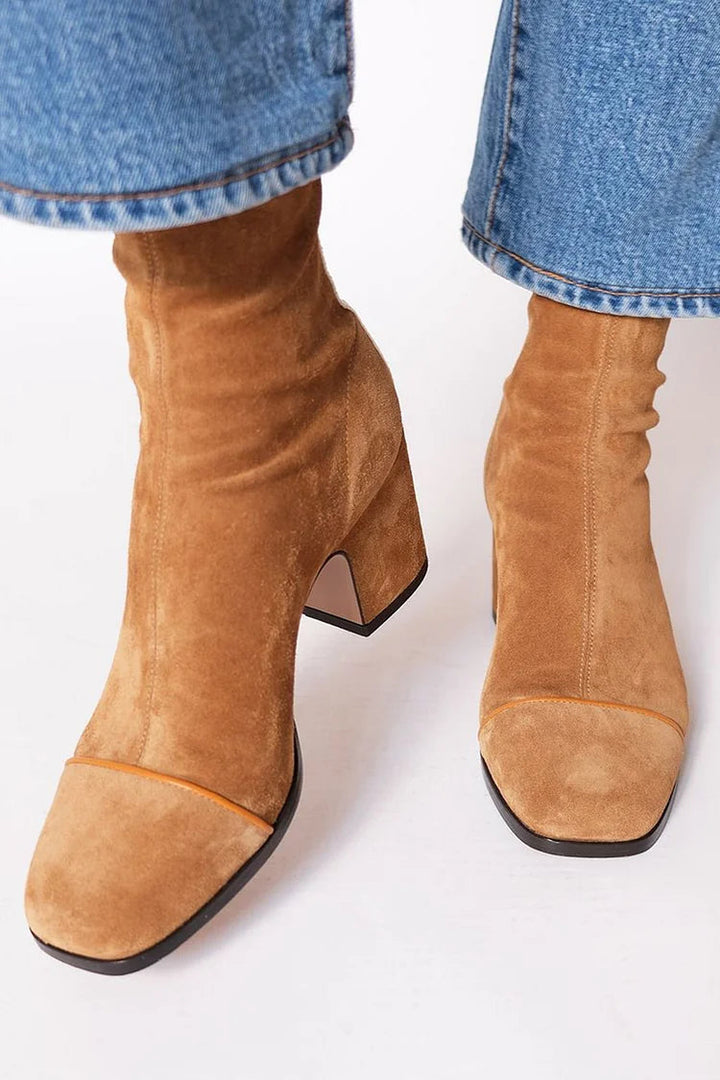 Aveline – Suede Zipper Ankle Boots