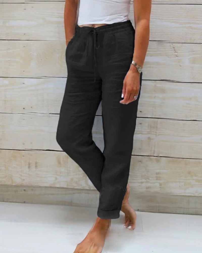 Coralie – Cotton-Linen Pants