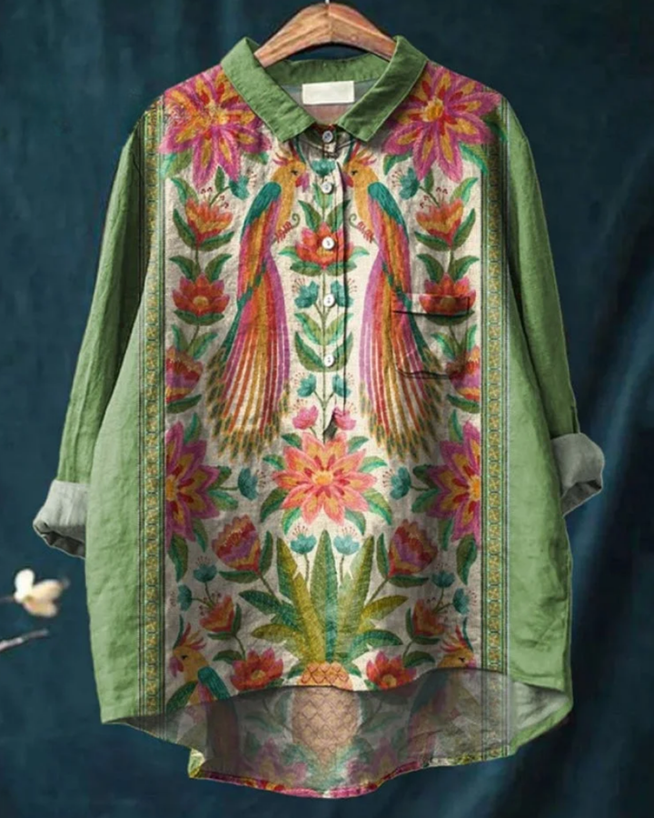 Elara – Floral Button-Down Shirt