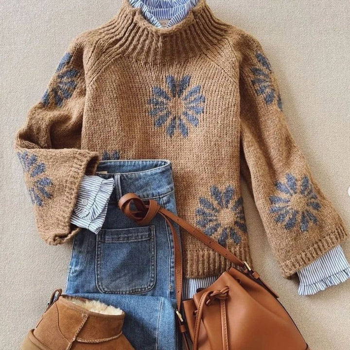 Ophelia – Floral Knit Sweater