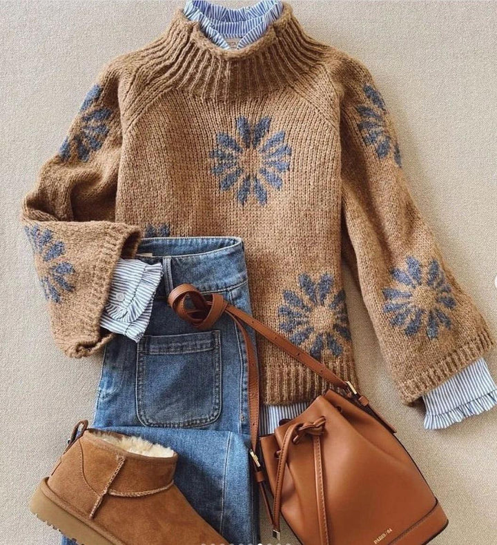 Ophelia – Floral Knit Sweater