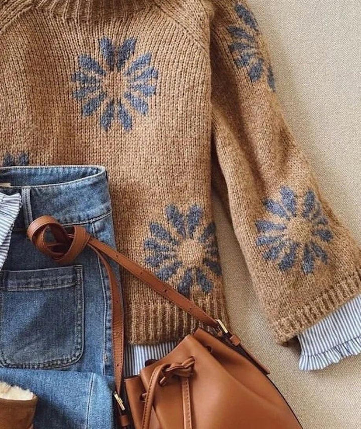 Ophelia – Floral Knit Sweater