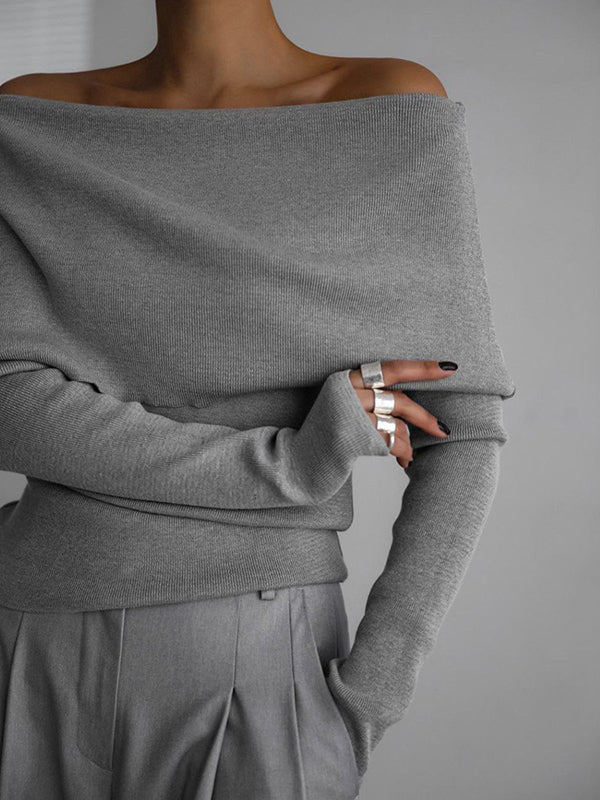 Eriselle — Off-Shoulder Elegance Sweater