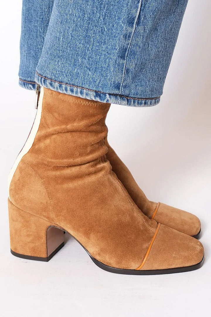 Aveline – Suede Zipper Ankle Boots