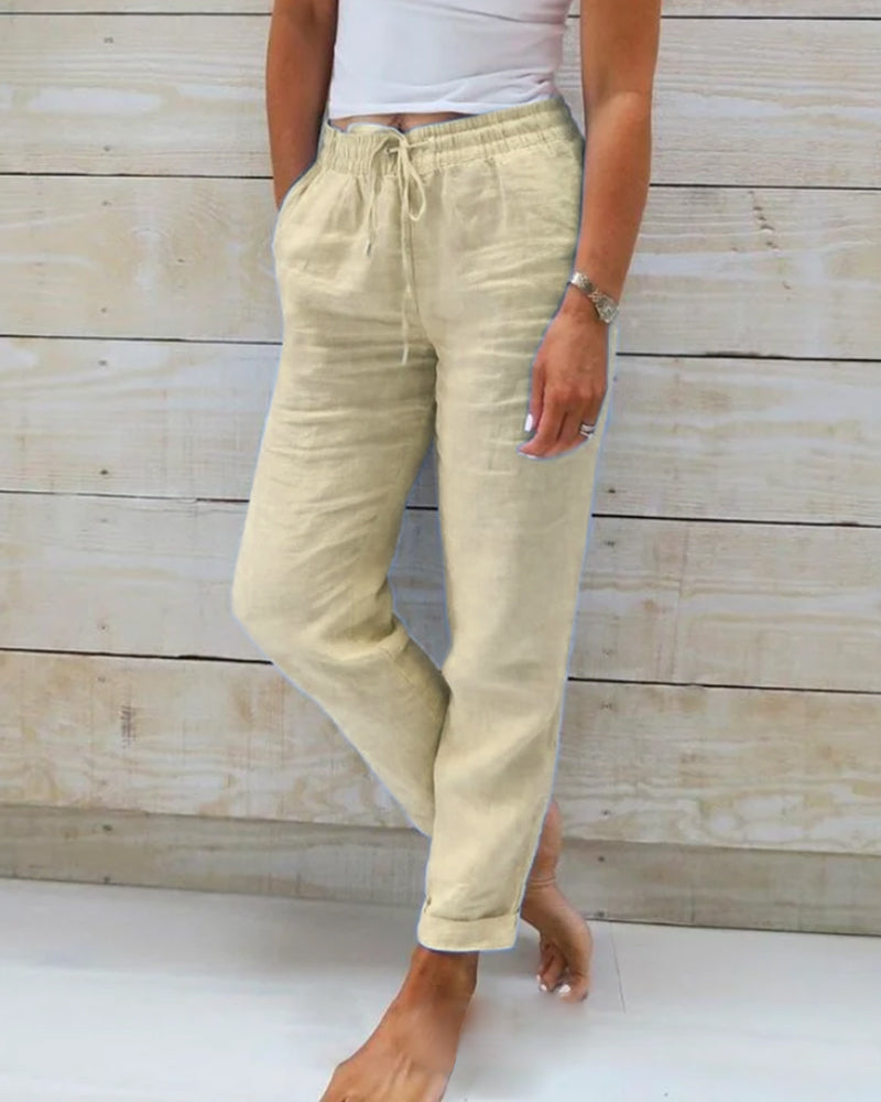 Coralie – Cotton-Linen Pants