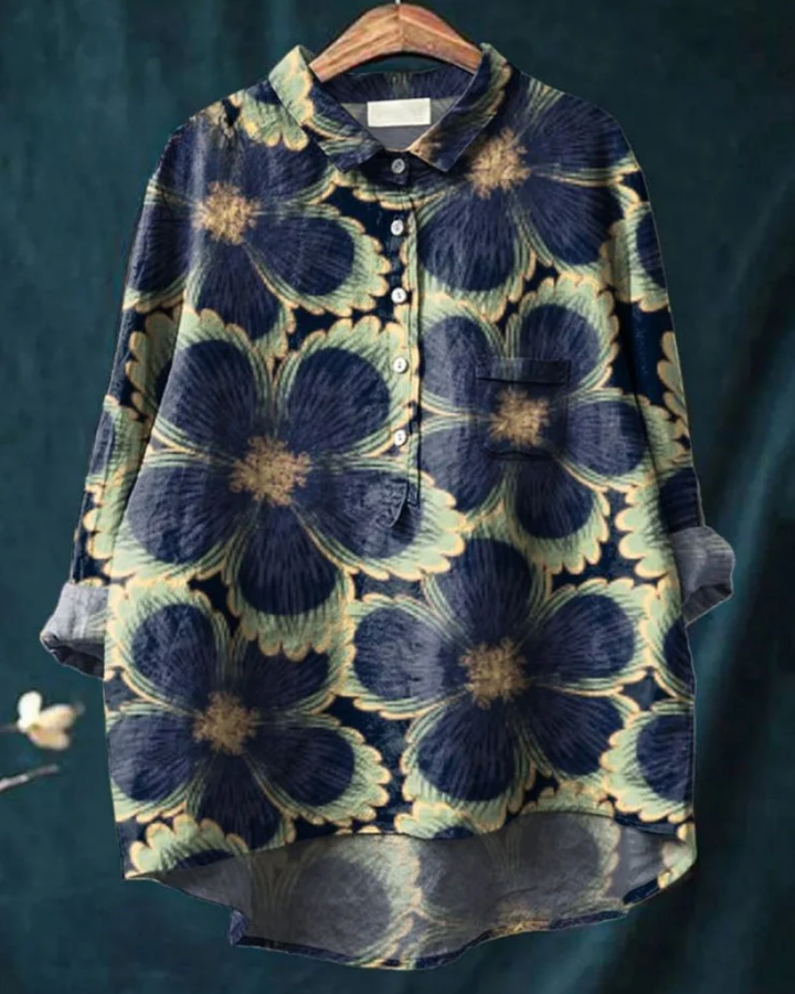 Elara – Floral Button-Down Shirt