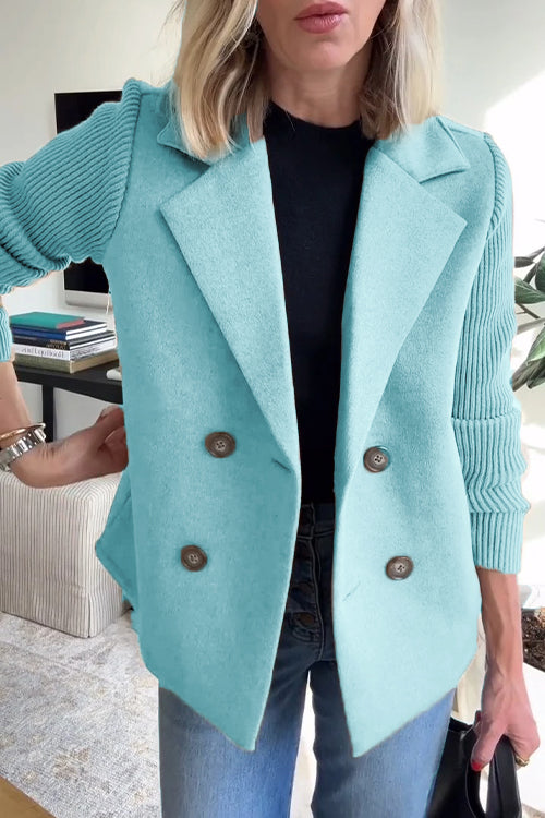 Elara – Chic Knit-Sleeve Blazer