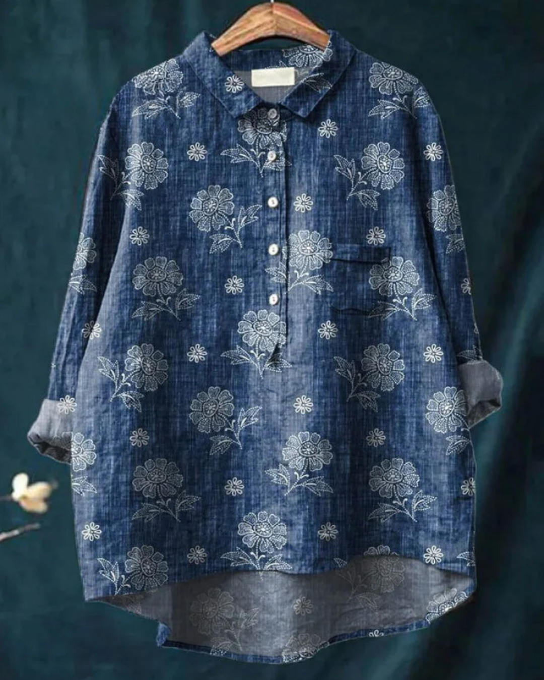 Elara – Floral Button-Down Shirt