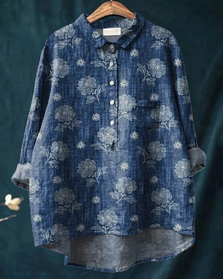 Elara – Floral Button-Down Shirt