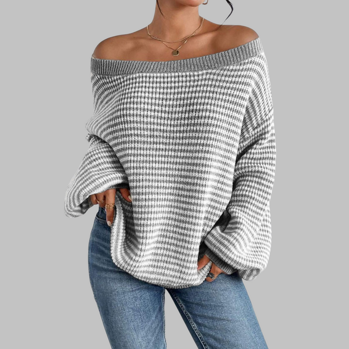 Quorra – Striped Drop Shoulder Sweater