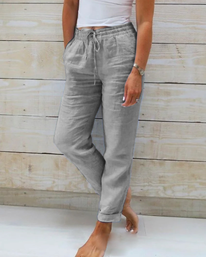 Coralie – Cotton-Linen Pants