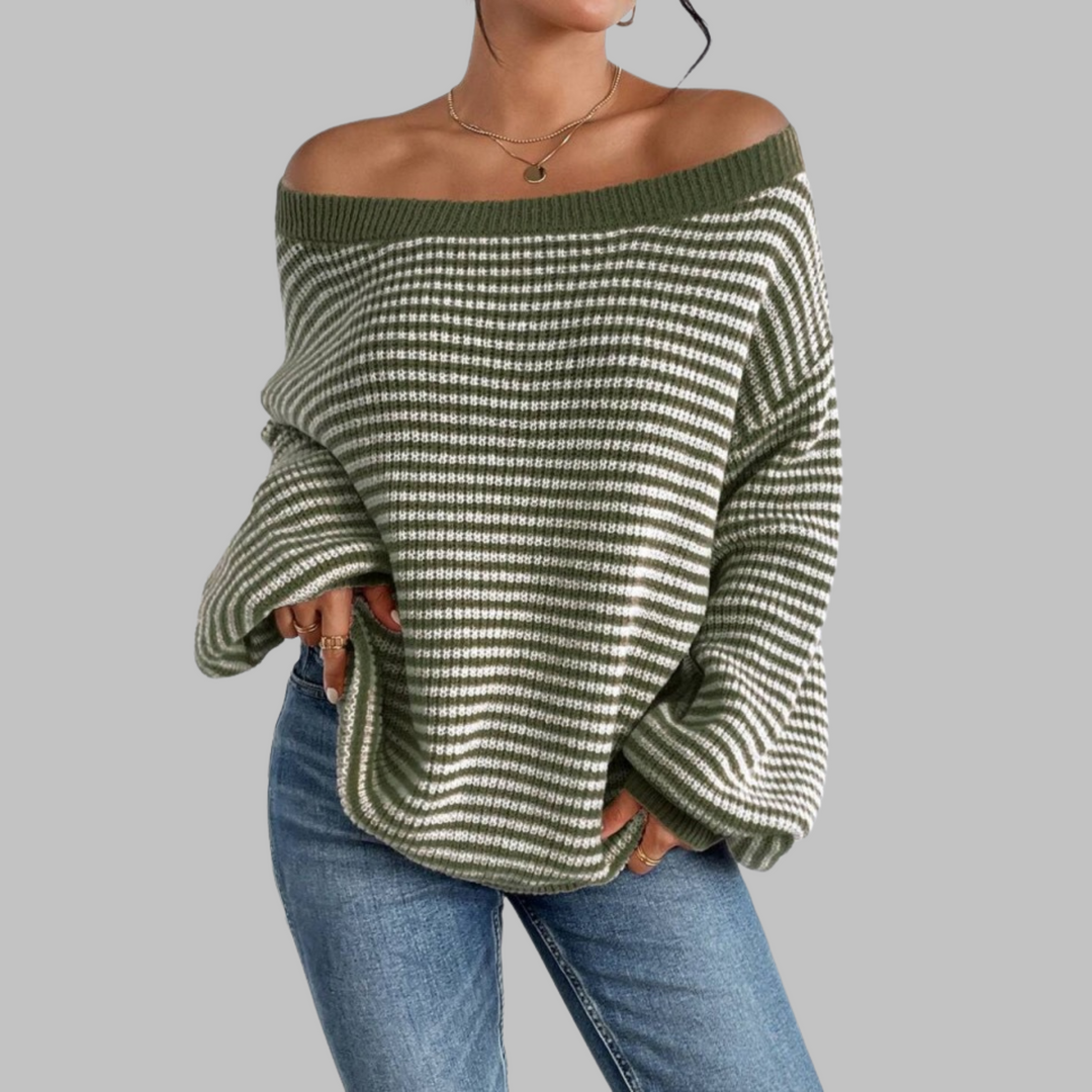 Quorra – Striped Drop Shoulder Sweater