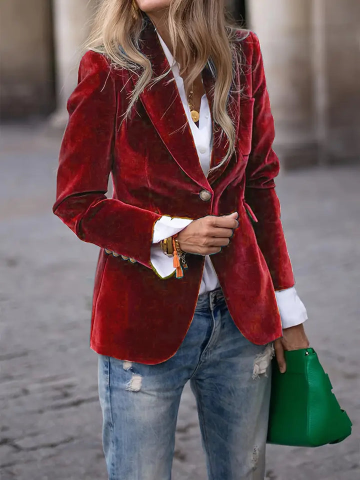 Veloura™ – Velvet Statement Blazer