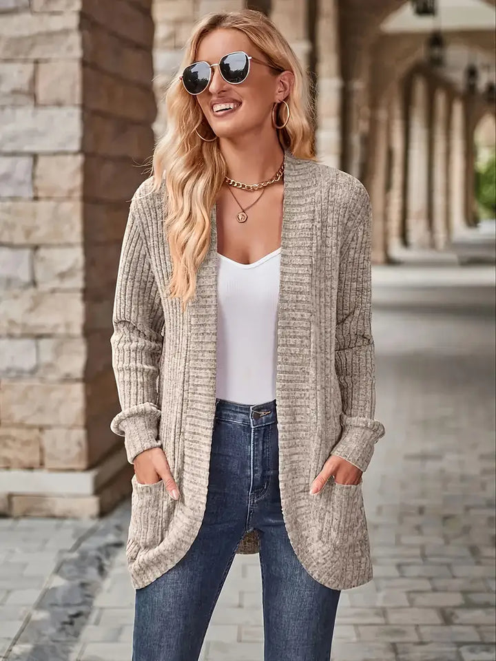 Nevara™ — Ribbed Long Cardigan