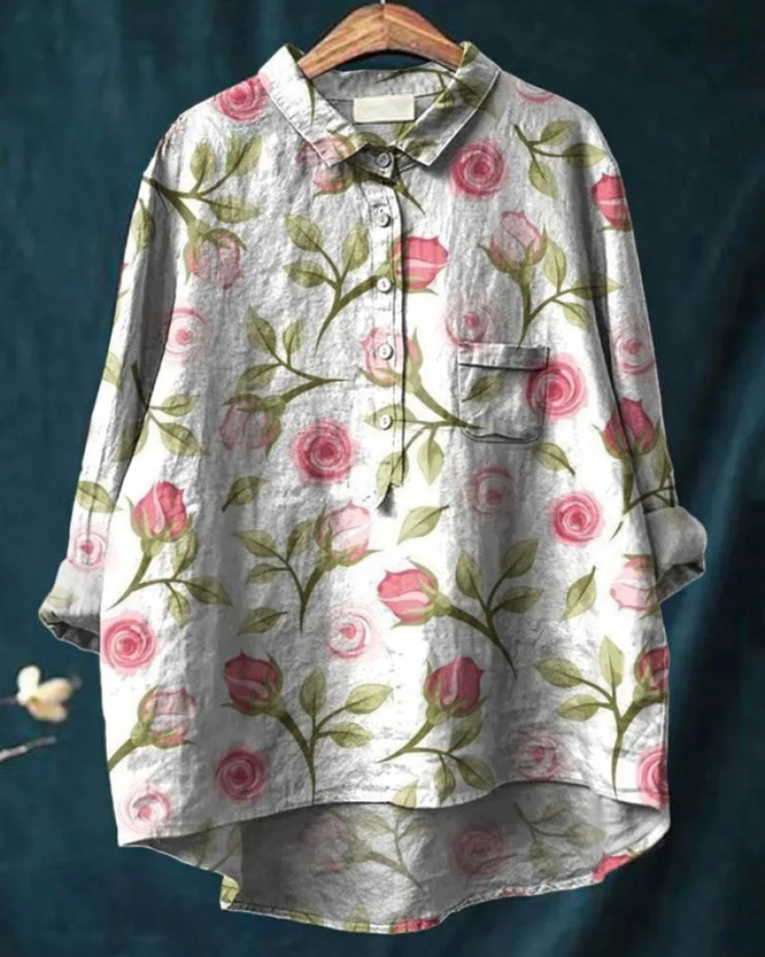 Elara – Floral Button-Down Shirt