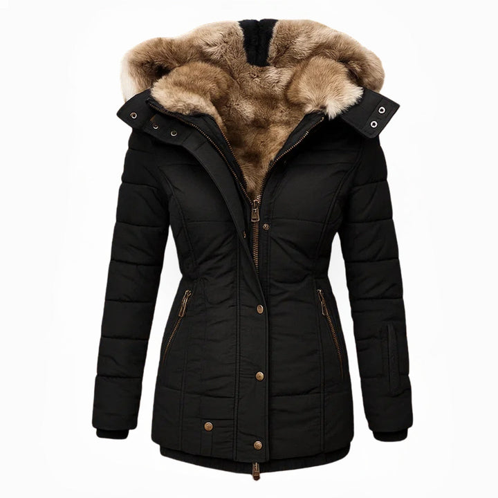 Alvera™ – Faux Fur Trim Winter Coat