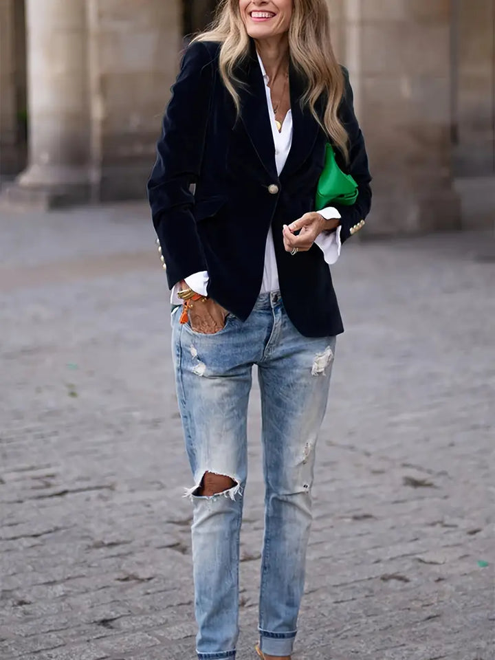 Veloura™ – Velvet Statement Blazer