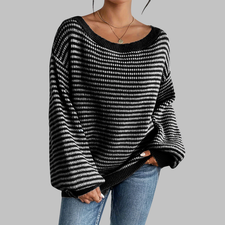 Quorra – Striped Drop Shoulder Sweater