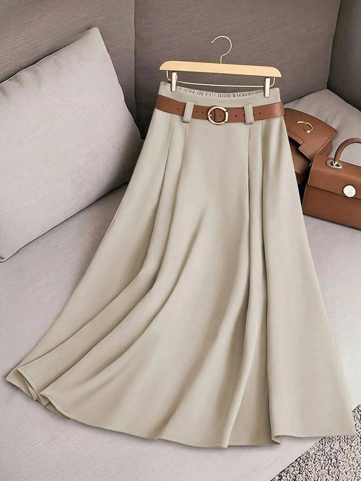 Evella – High-Waist Pleated Maxi Skirt