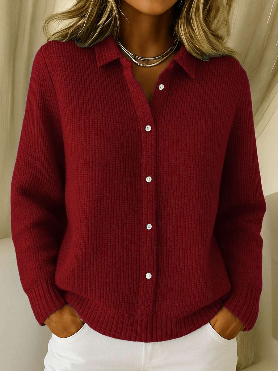Elainora — Classic Knit Button Cardigan