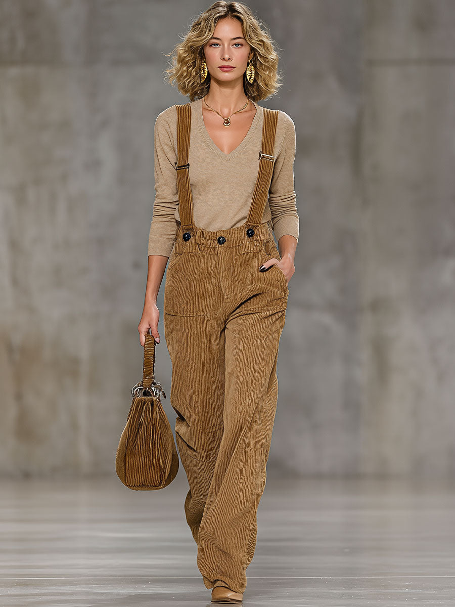 Zania™ — Corduroy Light Brown Overall