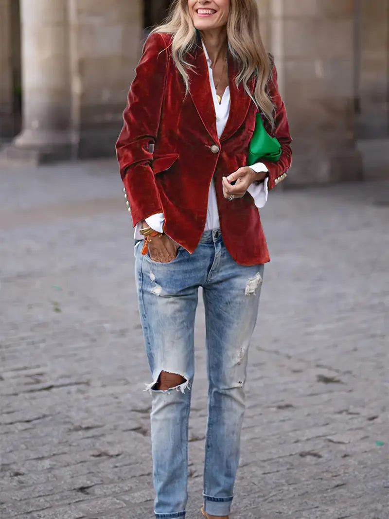 Veloura™ – Velvet Statement Blazer