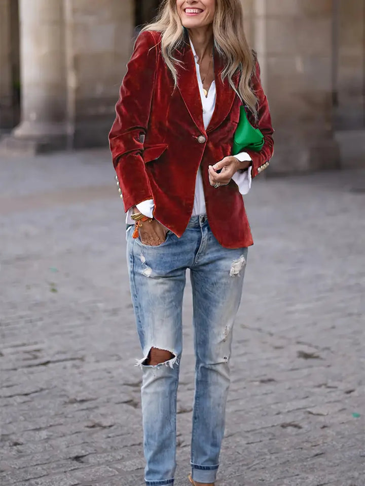 Veloura™ – Velvet Statement Blazer