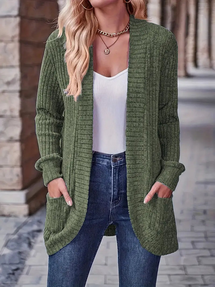 Nevara™ — Ribbed Long Cardigan