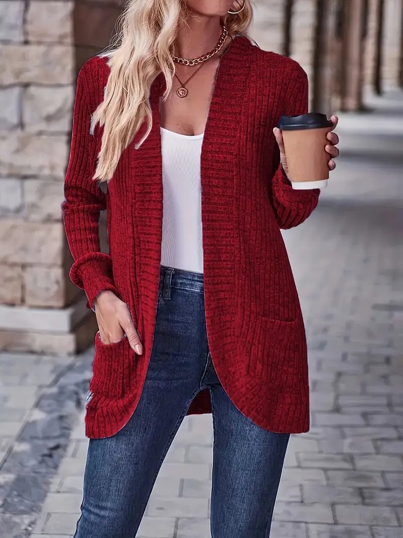 Nevara™ — Ribbed Long Cardigan
