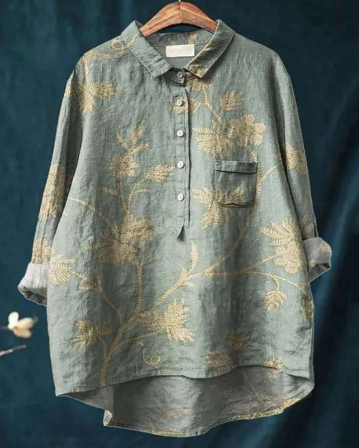 Elara – Floral Button-Down Shirt