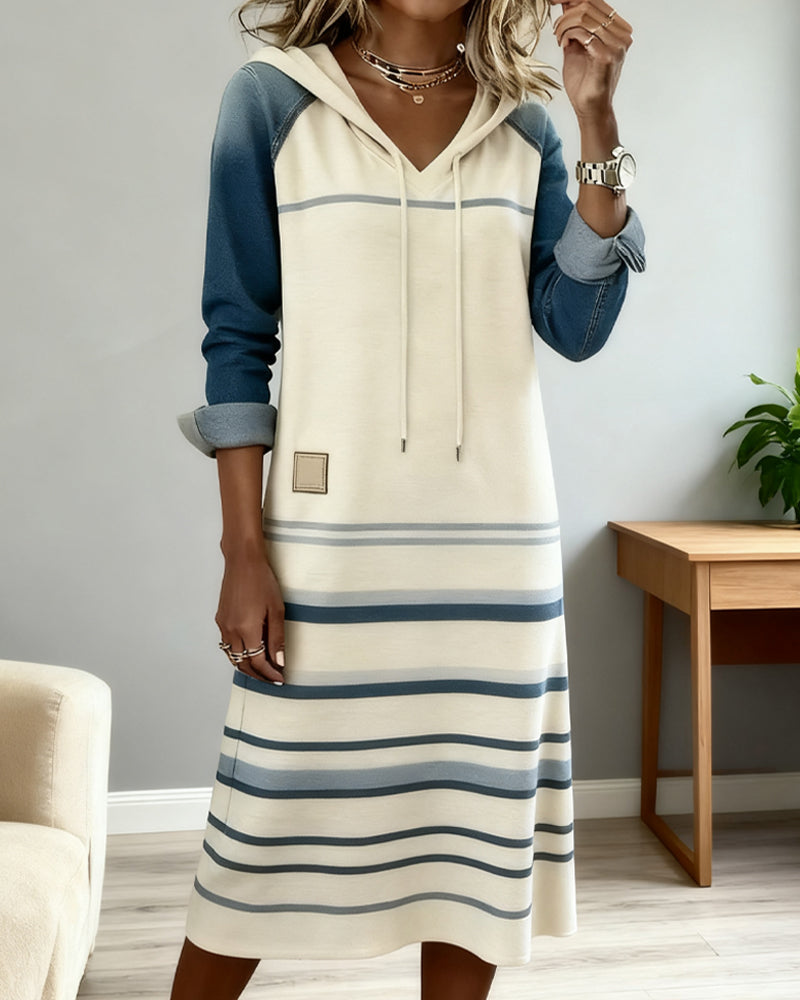 Liraya — Striped Hooded Dress