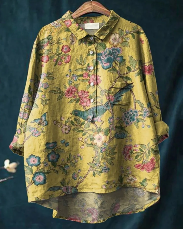 Elara – Floral Button-Down Shirt